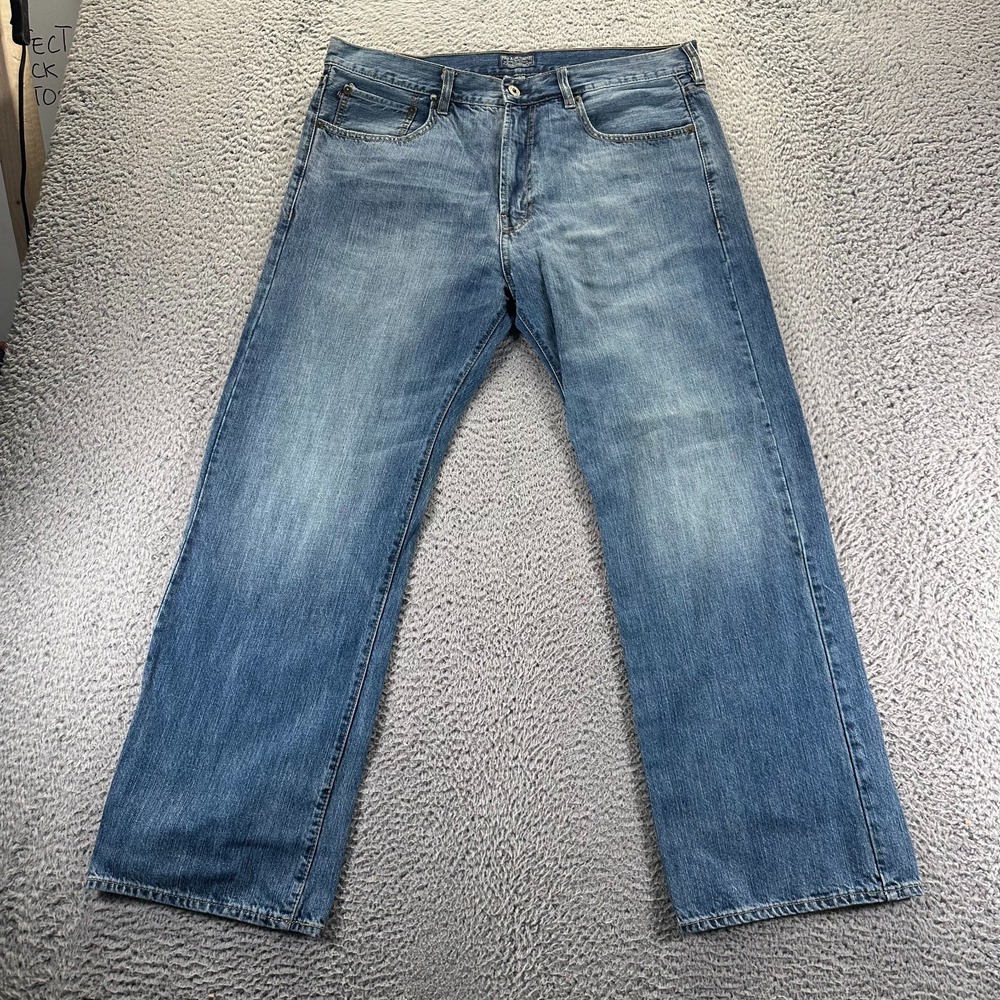 VTG Polo Ralph Lauren Jeans Men 36x30‎ Blue Denim Straight Baggy Workwear Faded